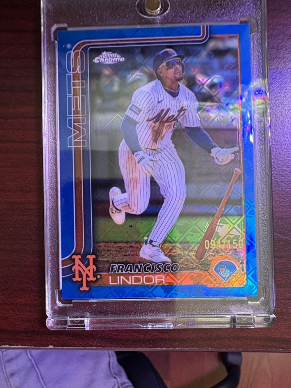 Francisco Lindor New York Mets Baseball Card - 2025 Topps Chrome 94/150